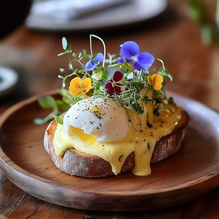 Poached Egg with Hollandaise on Artisan Toast