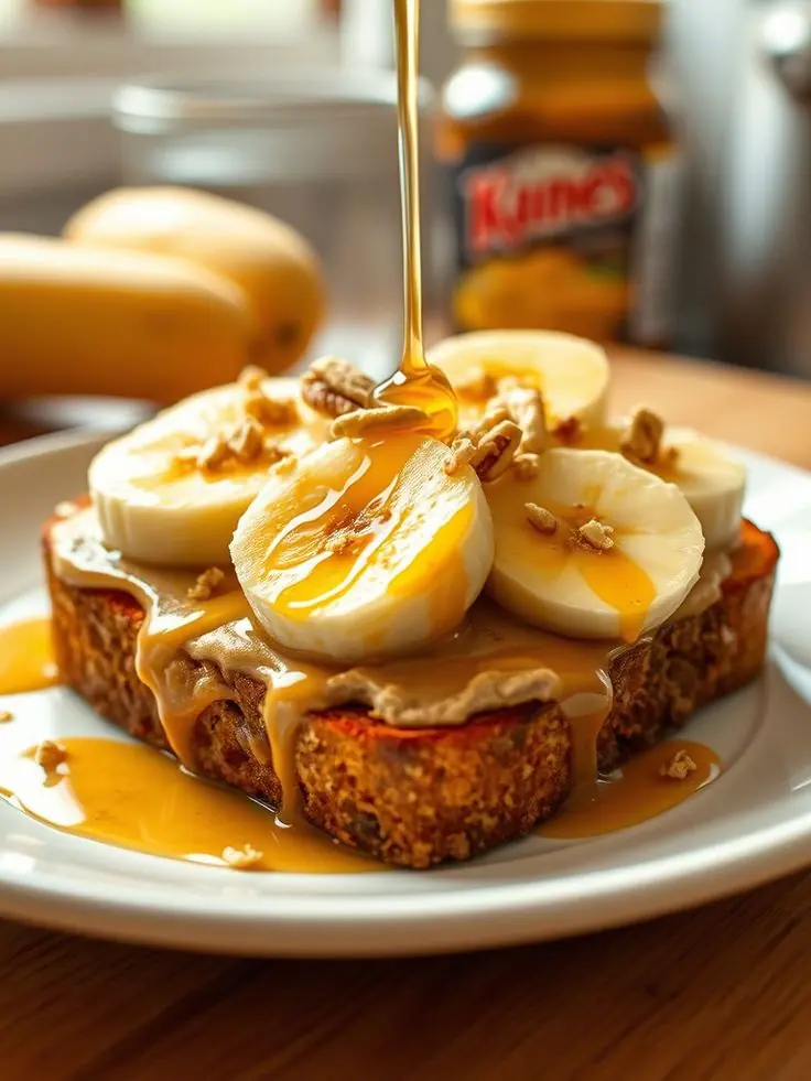 Peanut Butter Banana Toast with Honey