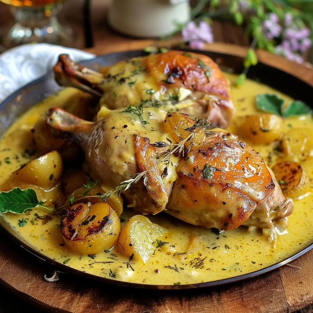Creamy Herb Chicken Legs with Baby Potatoes
