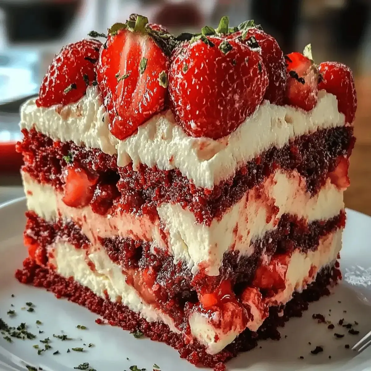 Strawberry Red Velvet Icebox Cake