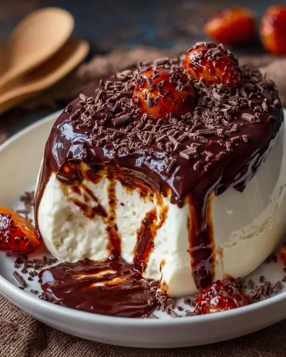 Chocolate Panna Cotta with Dark Chocolate Ganache