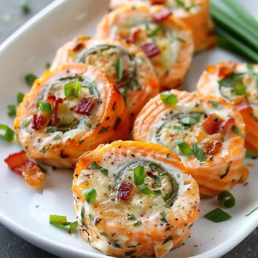 Jalapeño Popper Salmon Pinwheels