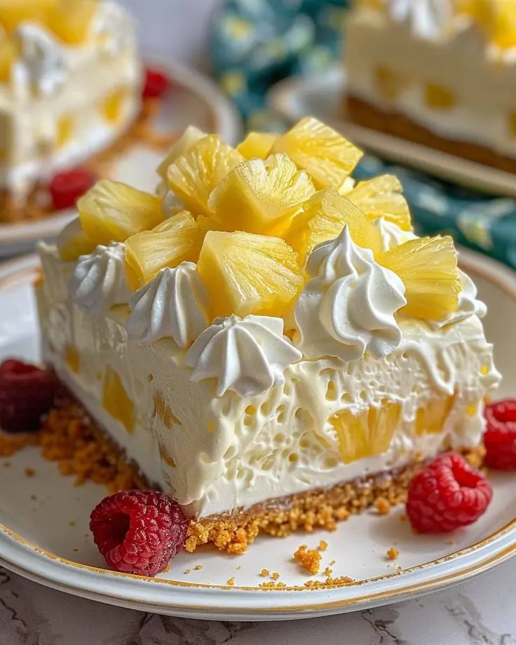 No-Bake Pineapple Cream Cheesecake Bars