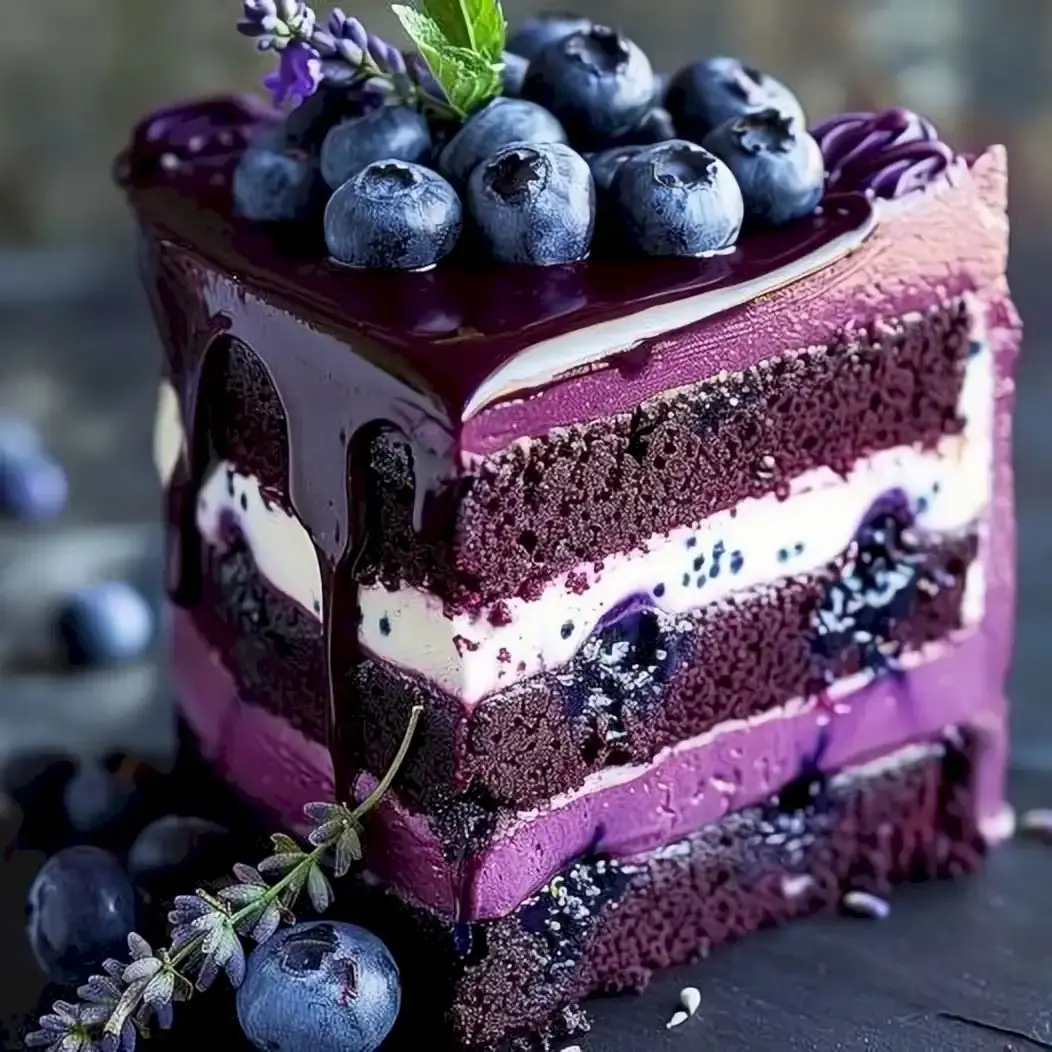 Blueberry Chocolate Layer Cake