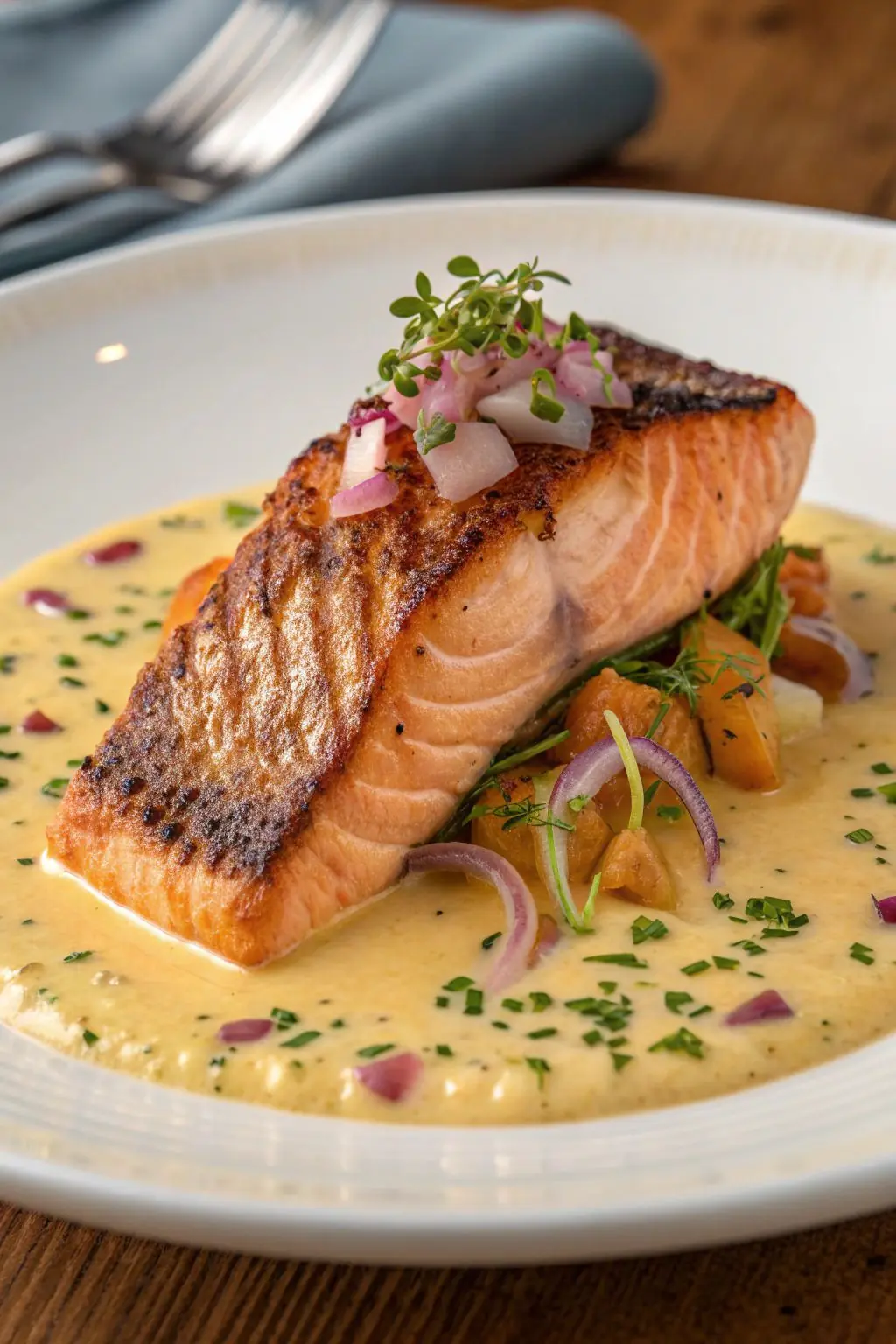 Pan-Seared Salmon with Creamy Dijon Sauce