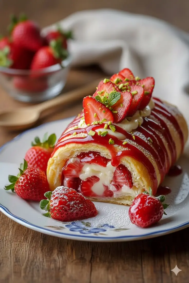 Strawberry Cream Swiss Roll