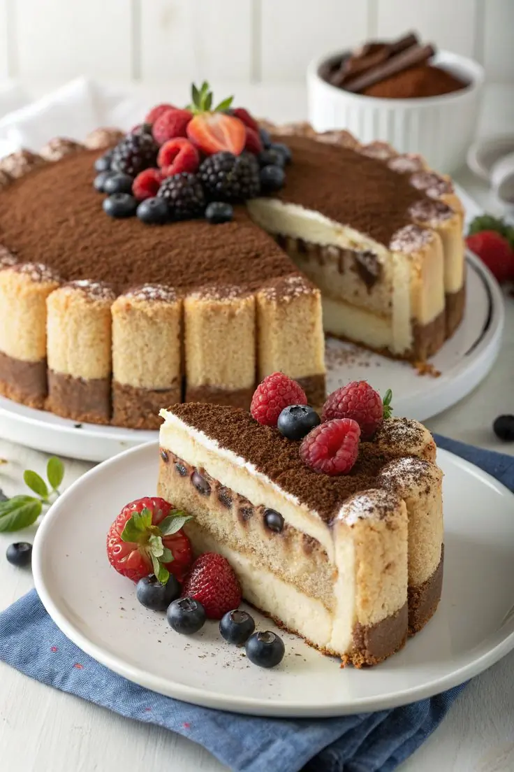 Tiramisu Charlotte Cake