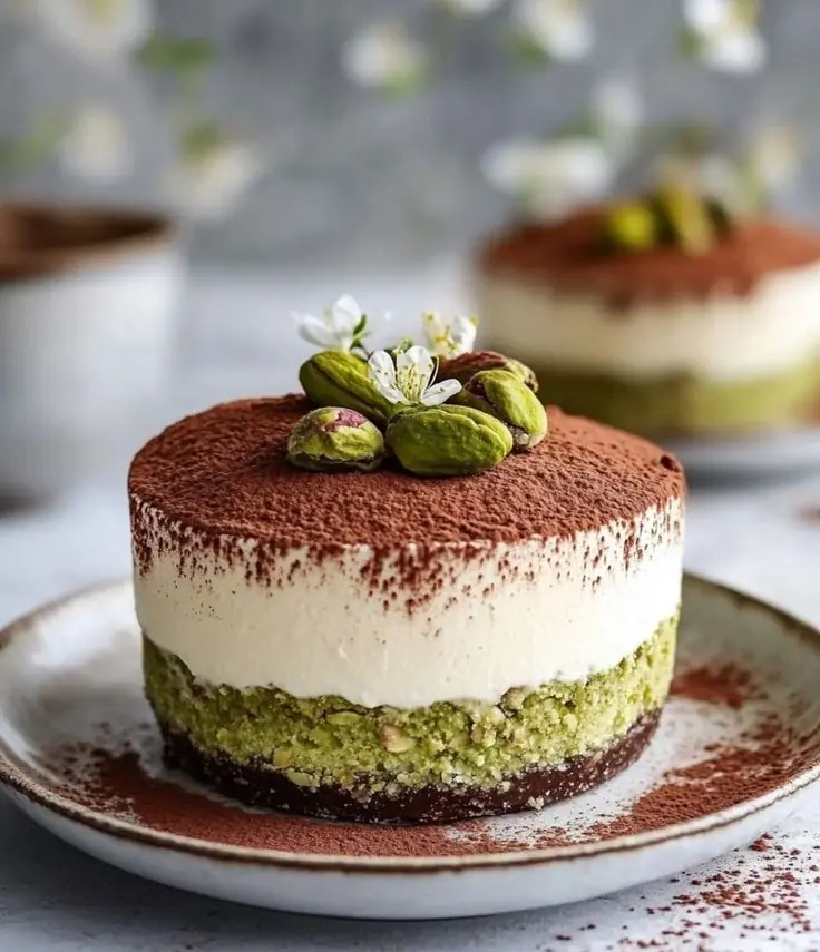 Pistachio Tiramisu Cheesecake