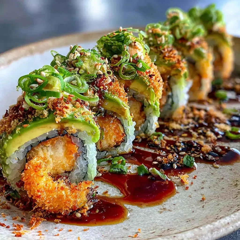 Dragon Crunch Avocado Shrimp Sushi Roll