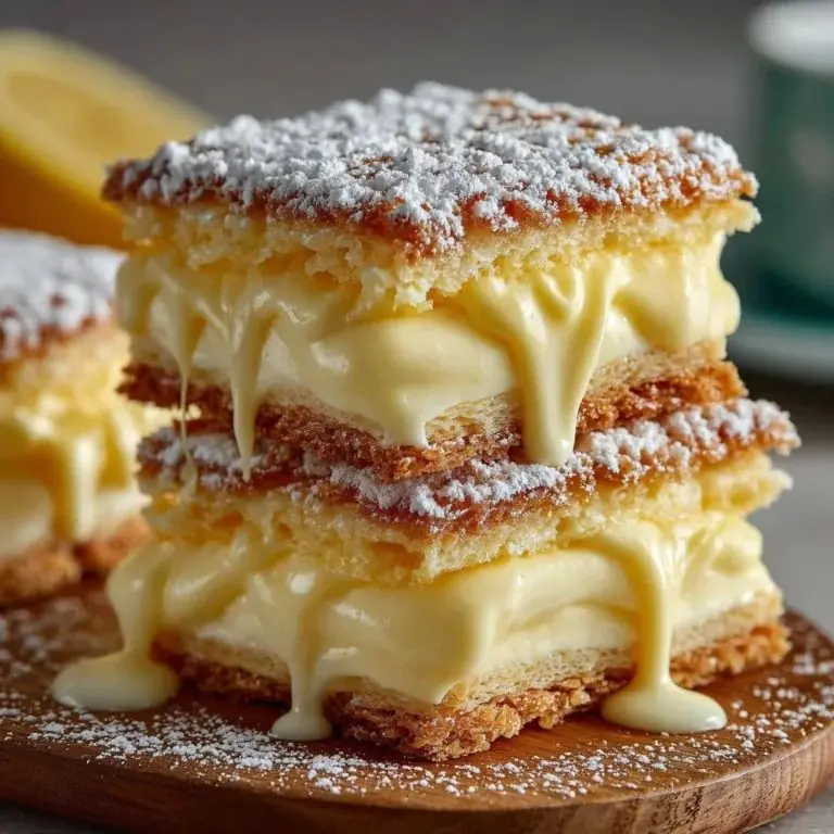Lemon Vanilla Cream Slice (Creamy Custard Puff Pastry Bars)