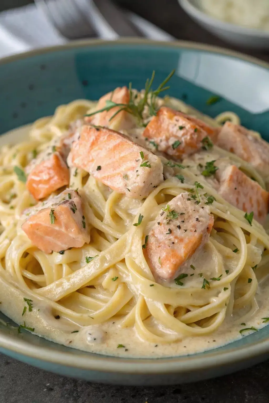 Creamy Salmon Alfredo Pasta