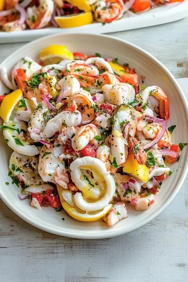 Seafood Salad with Shrimp, Squid & Crab