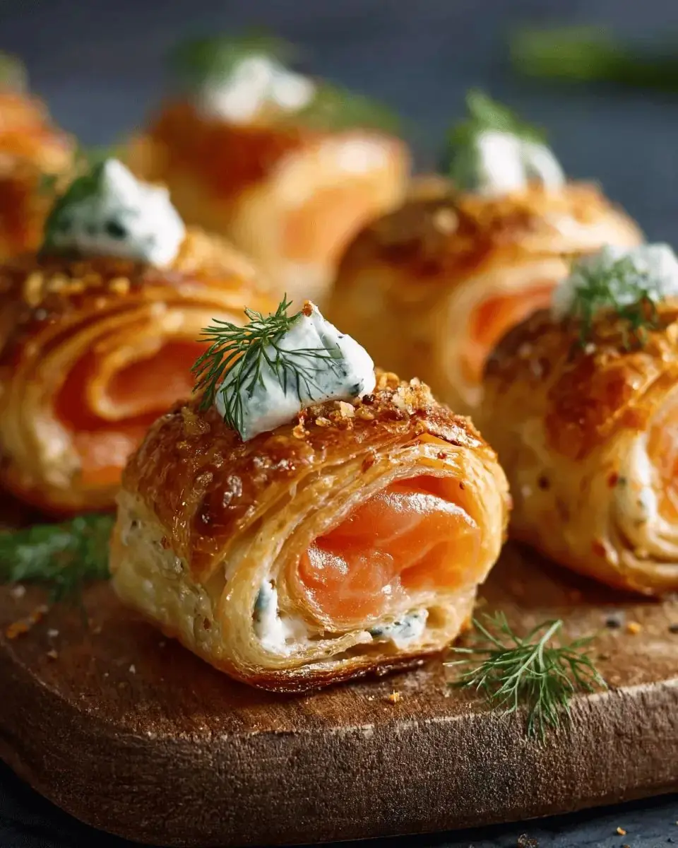 Smoked Salmon & Herb Cream Cheese Puff Pastry Bites