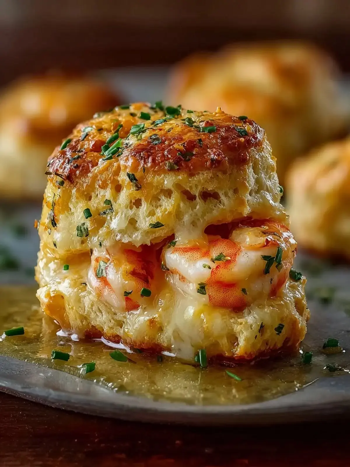 Cheesy Garlic Shrimp Biscuit Bombs