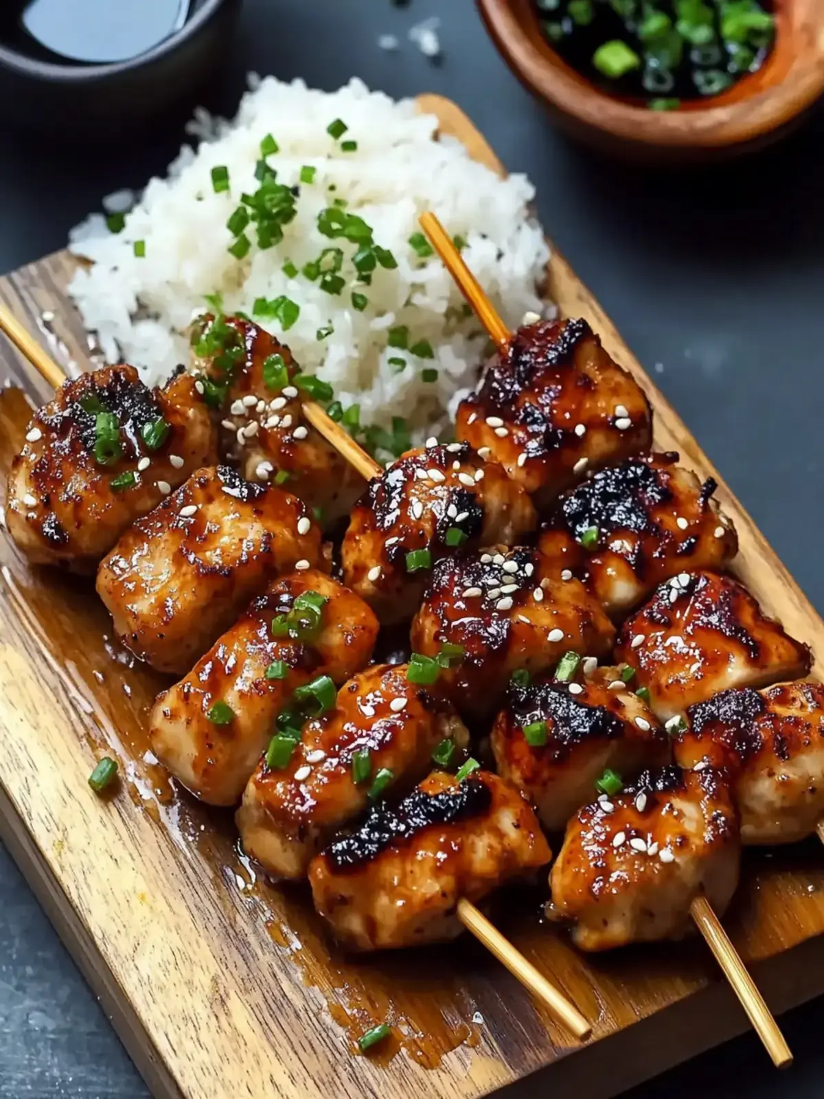 🍢 Teriyaki Chicken Skewers with Steamed Rice
