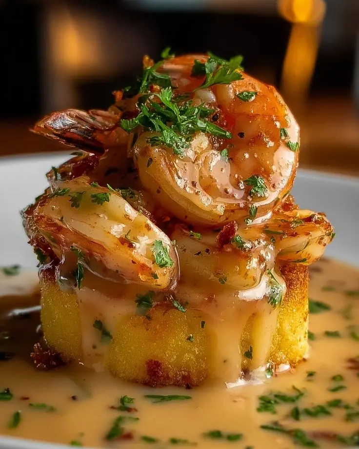 🍤🧄 Garlic Butter Shrimp Potato Stack