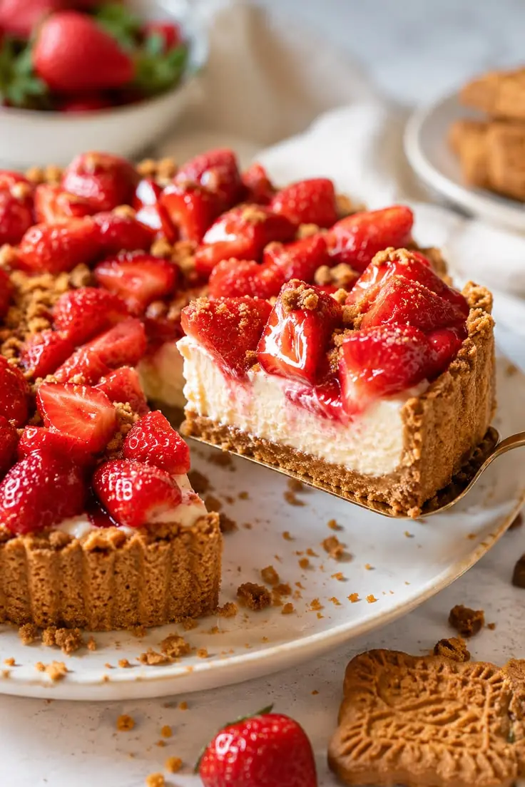 Strawberry Cheesecake Tart 🍓🍰✨