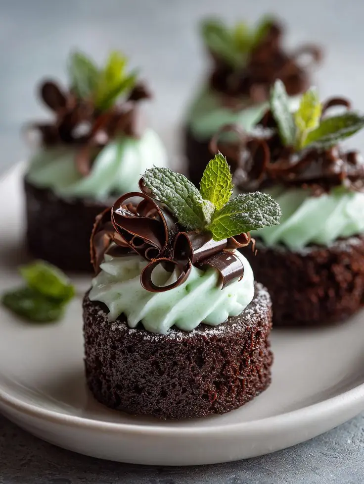 Mint Chocolate Brownie Bites 🍫🌿