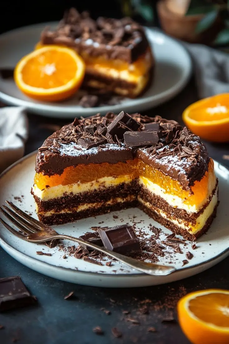 Chocolate Orange Layer Cake 🍫🍊