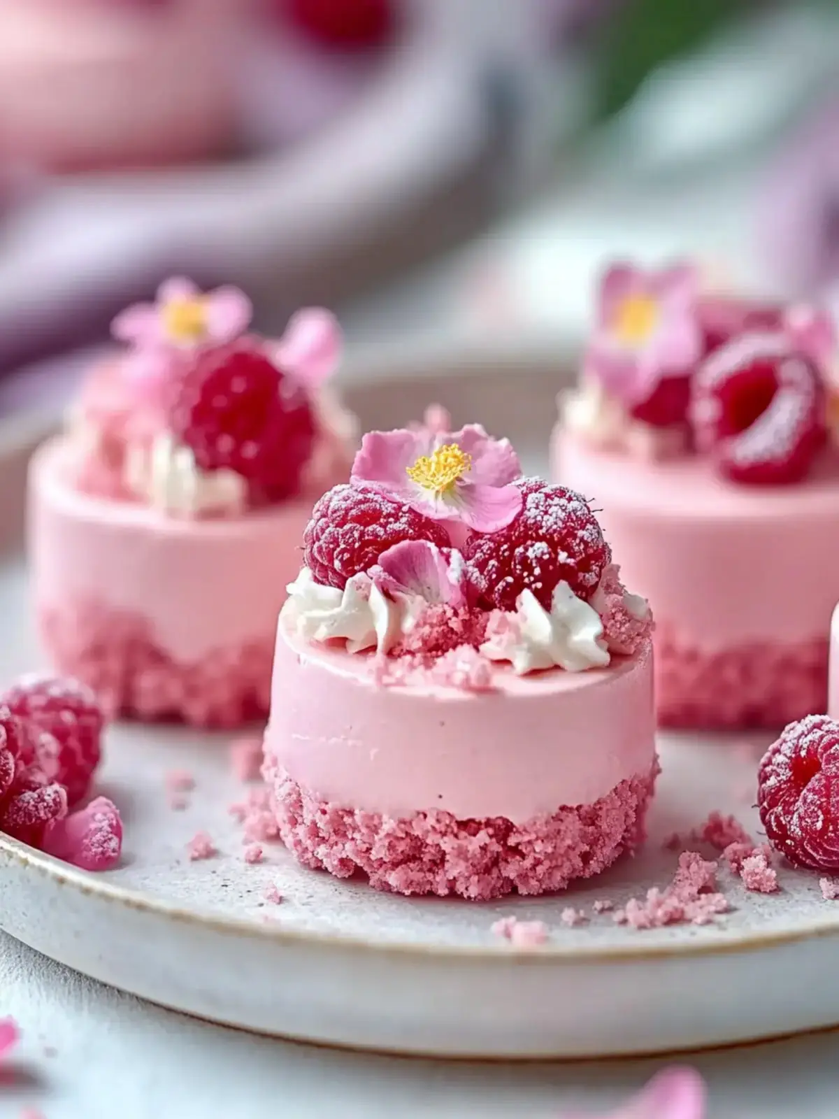 Mini Raspberry Cheesecake Cakes 🍓💗