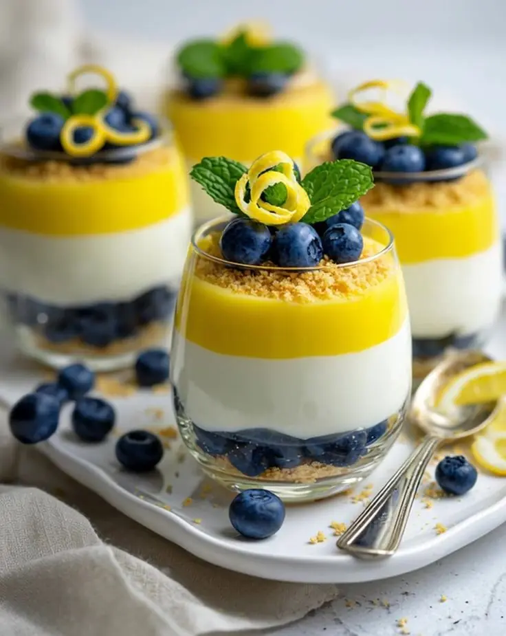 Lemon Blueberry Cheesecake Parfaits 🍋🫐