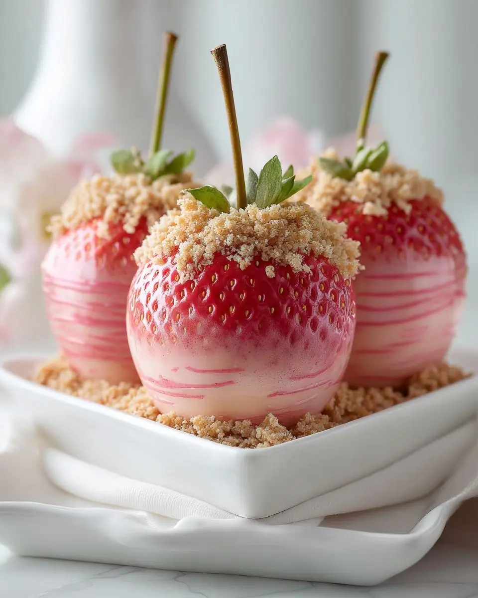 Strawberry Cheesecake Stuffed Apples 🍓🍏✨