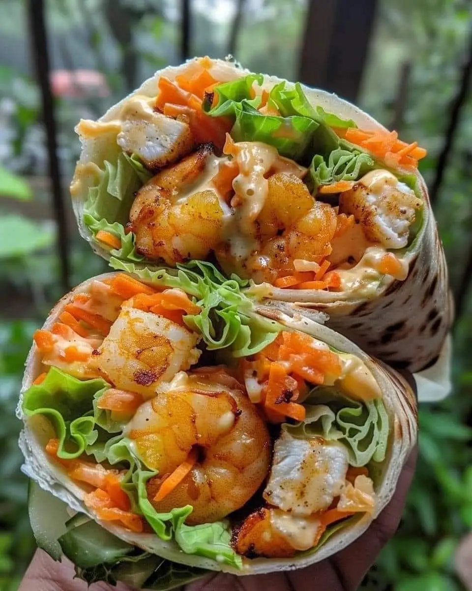 Grilled Shrimp & Chicken Ranch Wrap