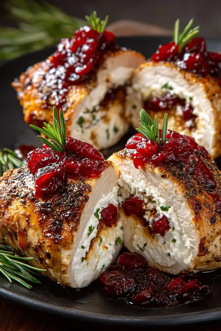 Cranberry & Goat Cheese Stuffed Chicken Breast