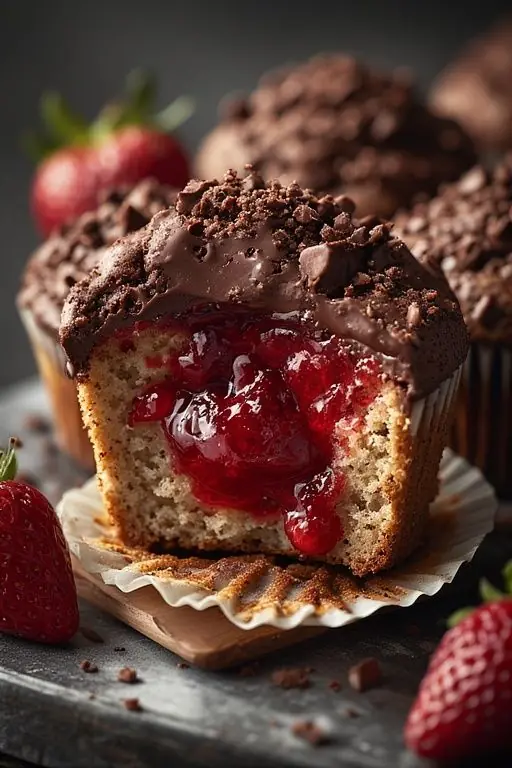 Chocolate Cherry Surprise Muffins