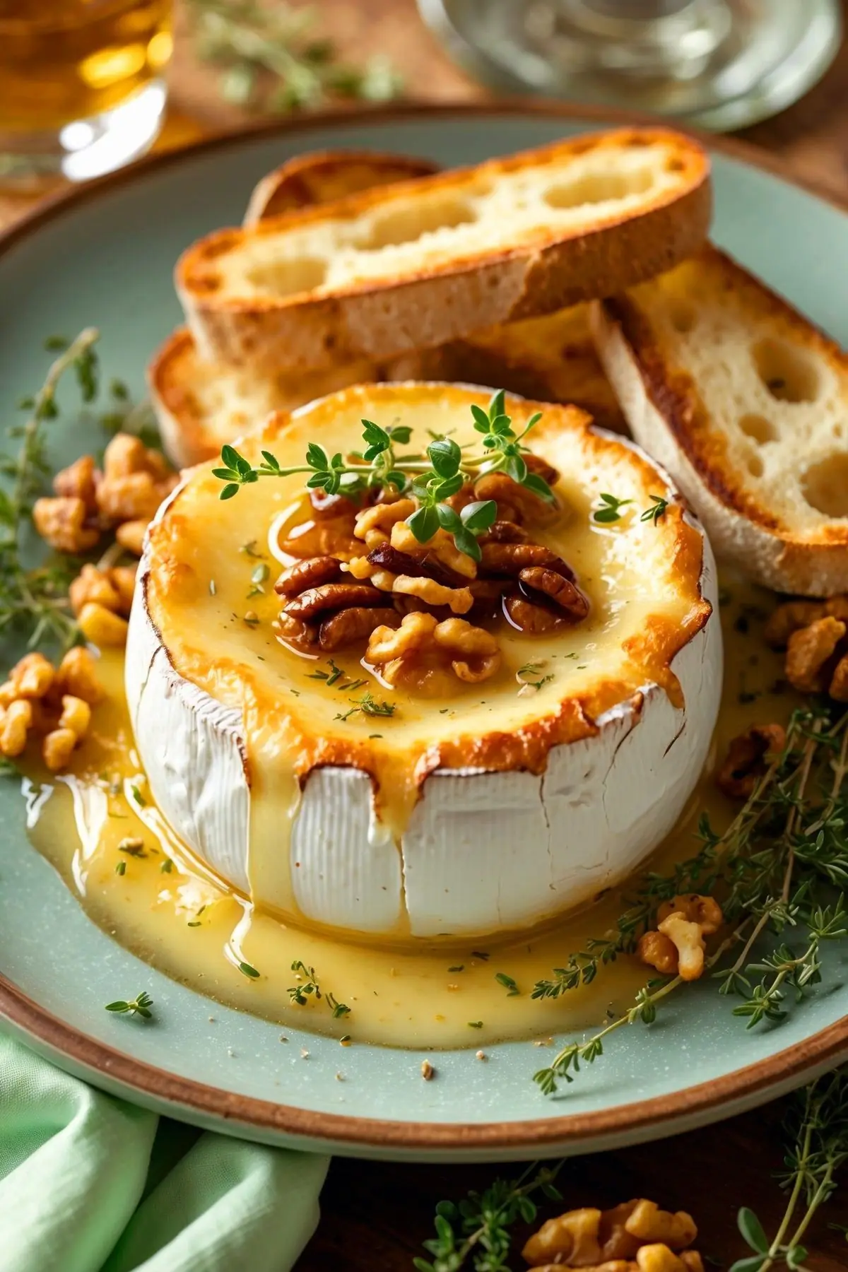 Baked Brie with Honey & Walnuts
