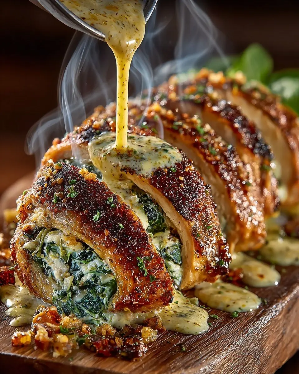 🥬 Creamy Spinach & Cheese Stuffed Chicken Breast