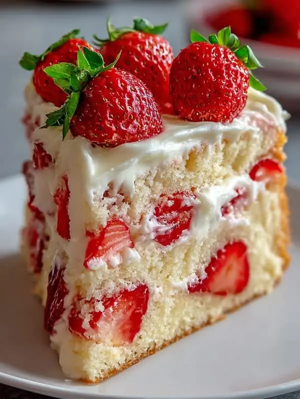 🍓 Fresh Strawberry Cream Cake