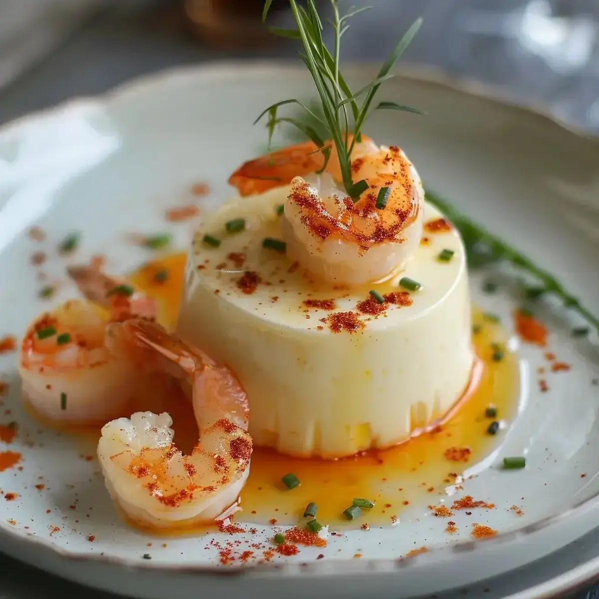 🍤 Shrimp Panna Cotta with Chili Butter