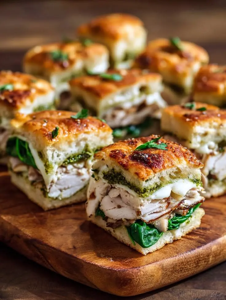 🥪 Pesto Chicken & Mozzarella Slider Sandwiches