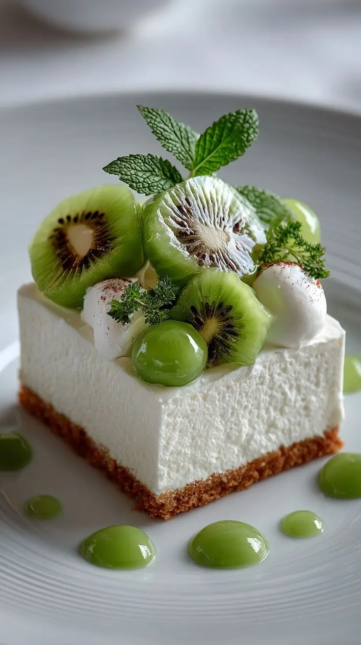 🥝 Kiwi & Green Grape No-Bake Cheesecake