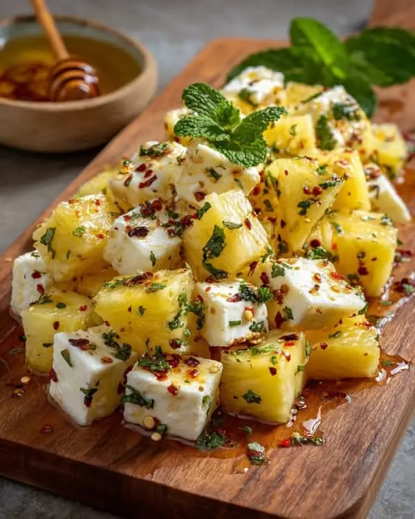 🍍 Hot Honey Pineapple Feta Salad
