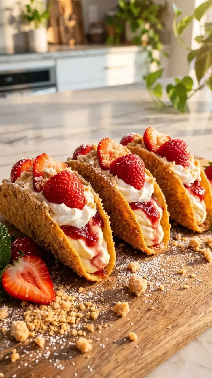 🍓 Strawberry Cheesecake Dessert Tacos