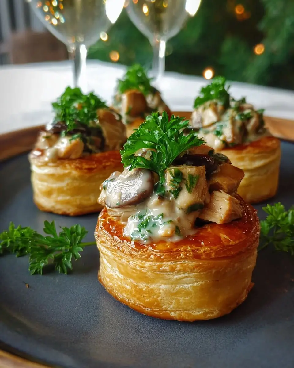 🥐 Creamy Mushroom Chicken Puff Pastry Vol-au-Vents