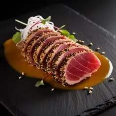 Sesame-Crusted Seared Ahi Tuna with Ponzu Sauce