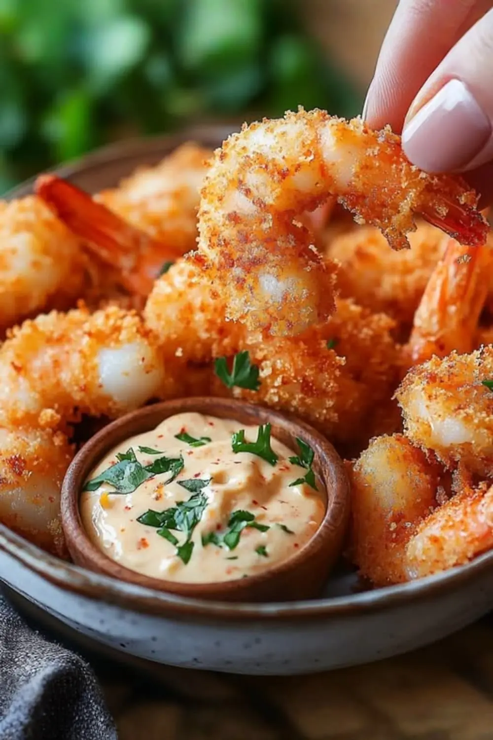 Crispy Parmesan Shrimp with Spicy Garlic Aioli