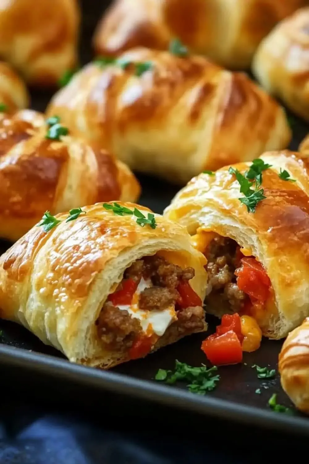 Cheesy Beef Stuffed Crescent Rolls