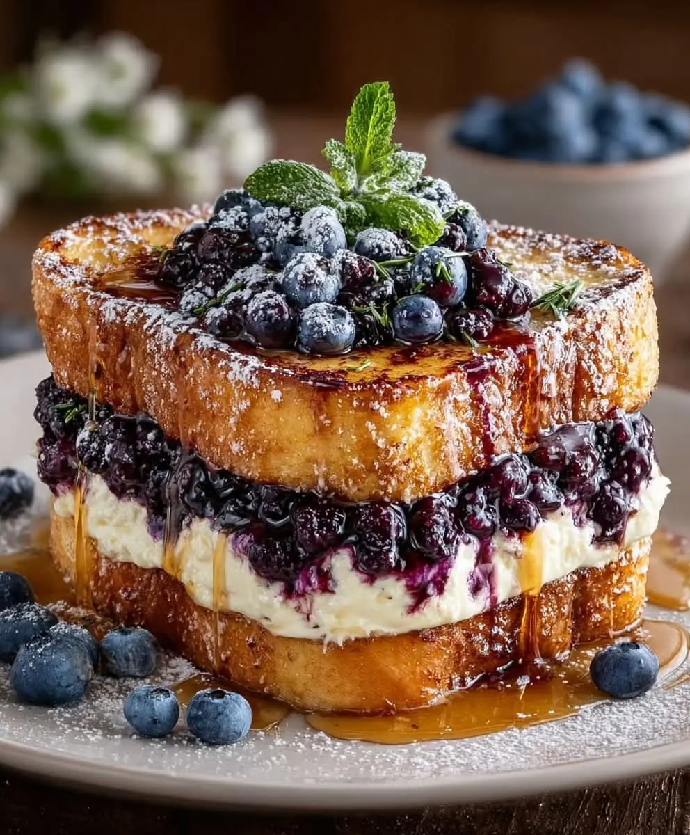 Blueberry Cheesecake Stuffed French Toast