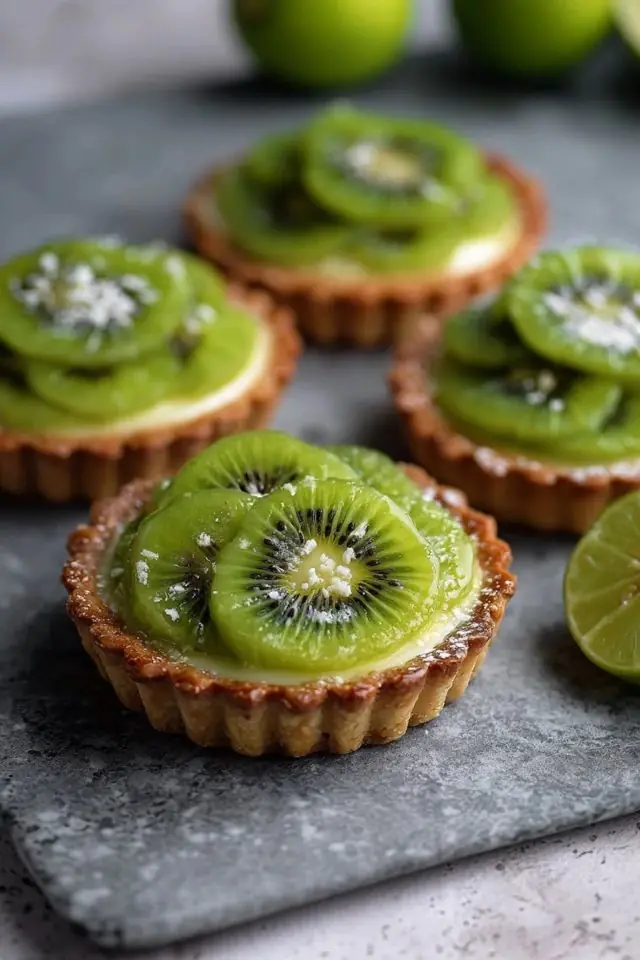 Mini Kiwi Custard Tarts