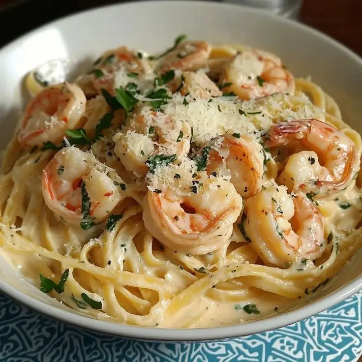 Creamy Garlic Parmesan Shrimp Pasta