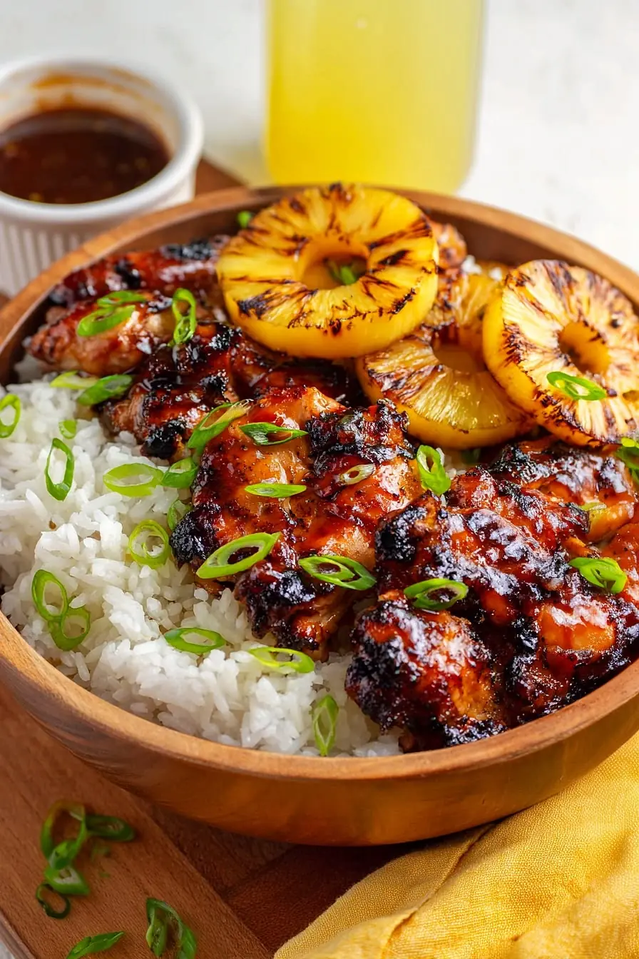 Hawaiian BBQ Chicken & Pineapple Rice Bowl