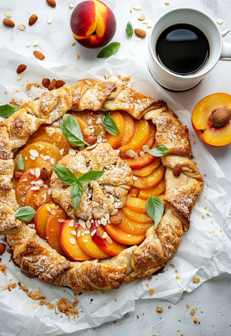 Caramelized Peach Galette with Honey Thyme Glaze