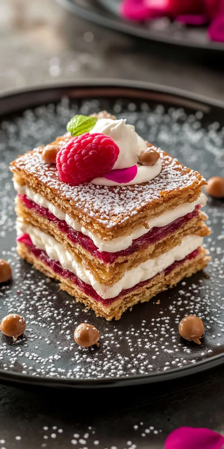 Raspberry Mille-Feuille with Vanilla Mascarpone Cream