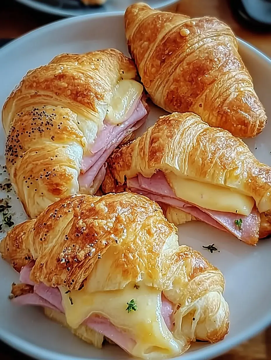 Ham & Cheese Croissants (Baked Croque Croissants)