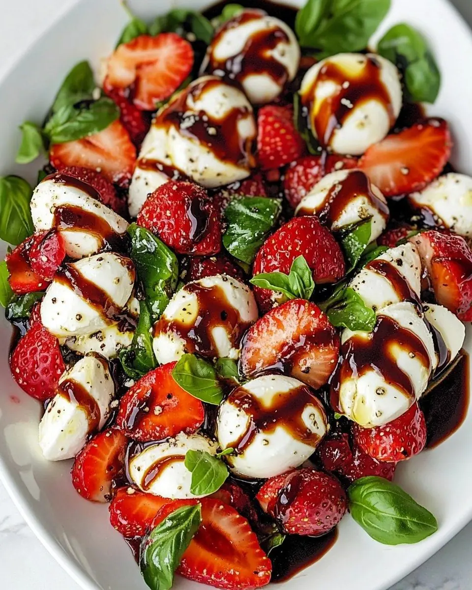 Burrata with Balsamic Glazed Strawberries, Toasted Pecans & Fresh Mint
