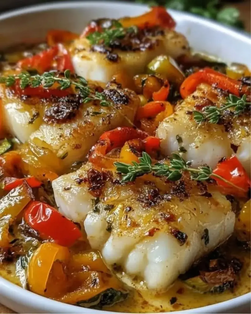 Blackened Cod in Spicy Garlic Tomato Butter Sauce